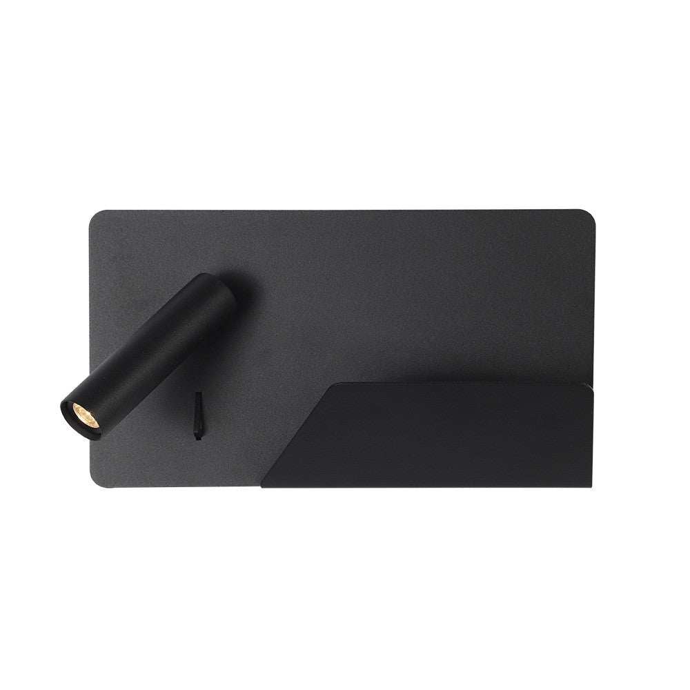 Aplique Miguel Angel fabricado en Metal color Negro con estante y USB