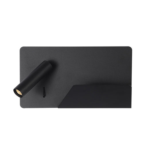 Aplique Miguel Angel fabricado en Metal color Negro con estante y USB