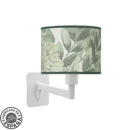 Aplique abatible MODA Fabrilamp / Abrila 212461011 blanco y verde para dormitorio