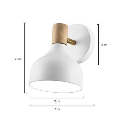 Aplique Aran Blanco-Madera AJP/Alemar (Ref. 10970): Descubre sus dimensiones y crea un ambiente cálido y elegante en tu hogar.  Luzguru.com
