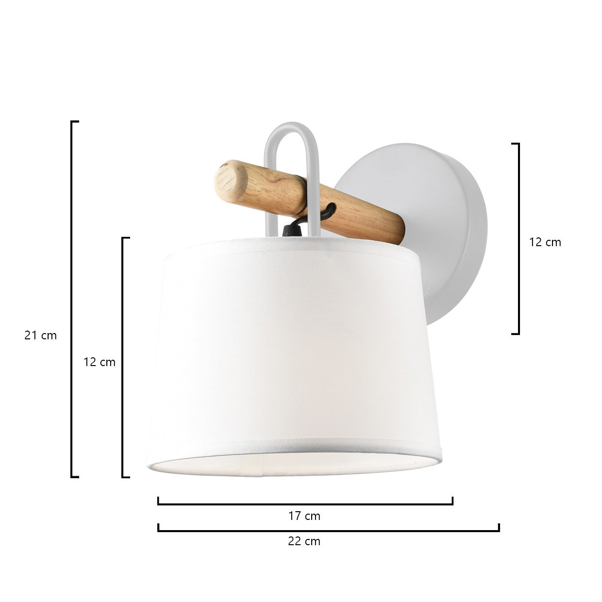 Aplique Arolas AJP/Alemar (Ref. 10975): Descubre sus elegantes medidas y cómo iluminará tu espacio con su diseño nórdico en blanco y madera.  LuzGuru.
