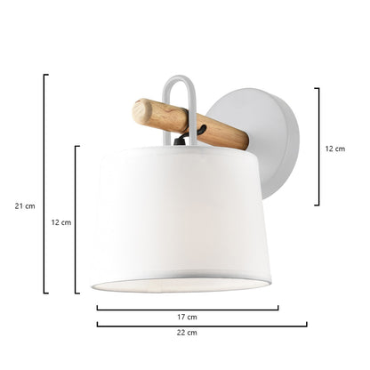 Aplique Arolas AJP/Alemar (Ref. 10975): Descubre sus elegantes medidas y cómo iluminará tu espacio con su diseño nórdico en blanco y madera.  LuzGuru.
