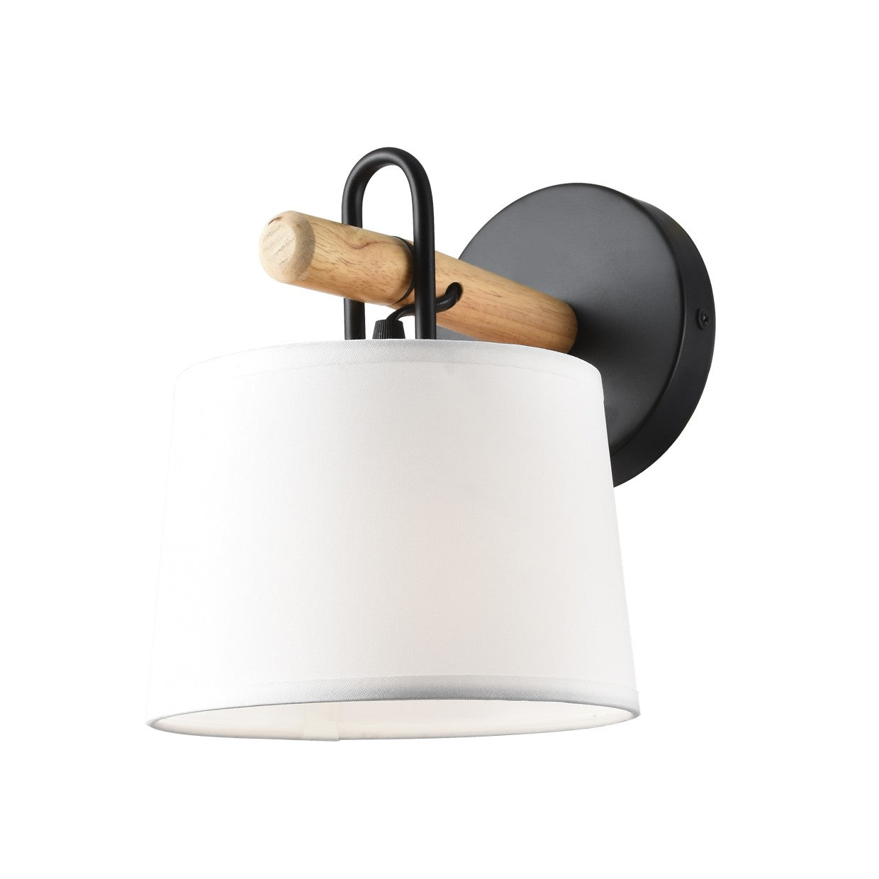 Aplique Arolas Negro-Madera AJP/Alemar (Ref. 10976) - Medidas: Diseño nórdico elegante,  bombilla E27 60W, envío rápido desde LuzGuru.com
