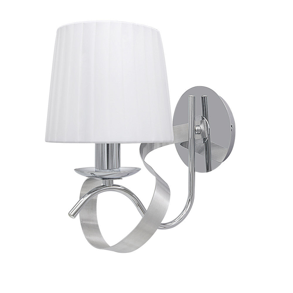 Aplique clásico Baeza Fabrilamp / Abrila cromo y blanco, Ref. 201961020