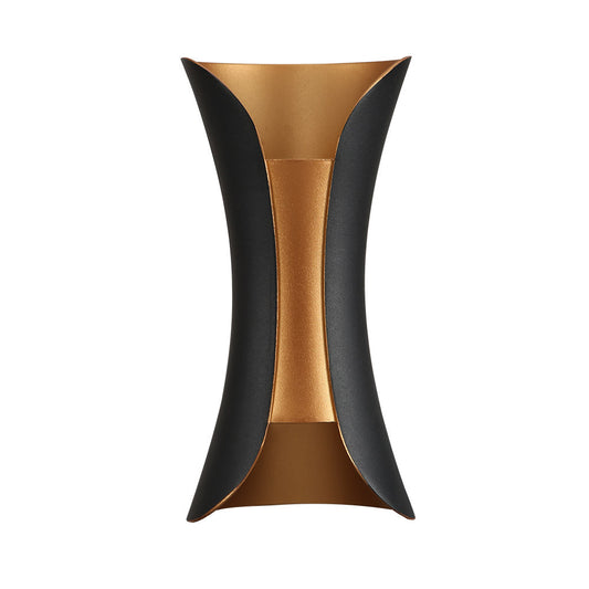 Aplique LED Dickens negro y oro Fabrilamp / Abrila 175061016 para pared exterior