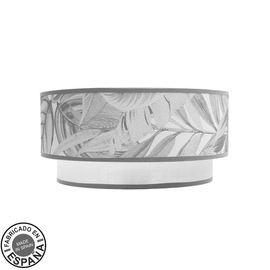 Aplique pared Camerun Fabrilamp / Abrila textil blanco y gris, ref. 227961065
