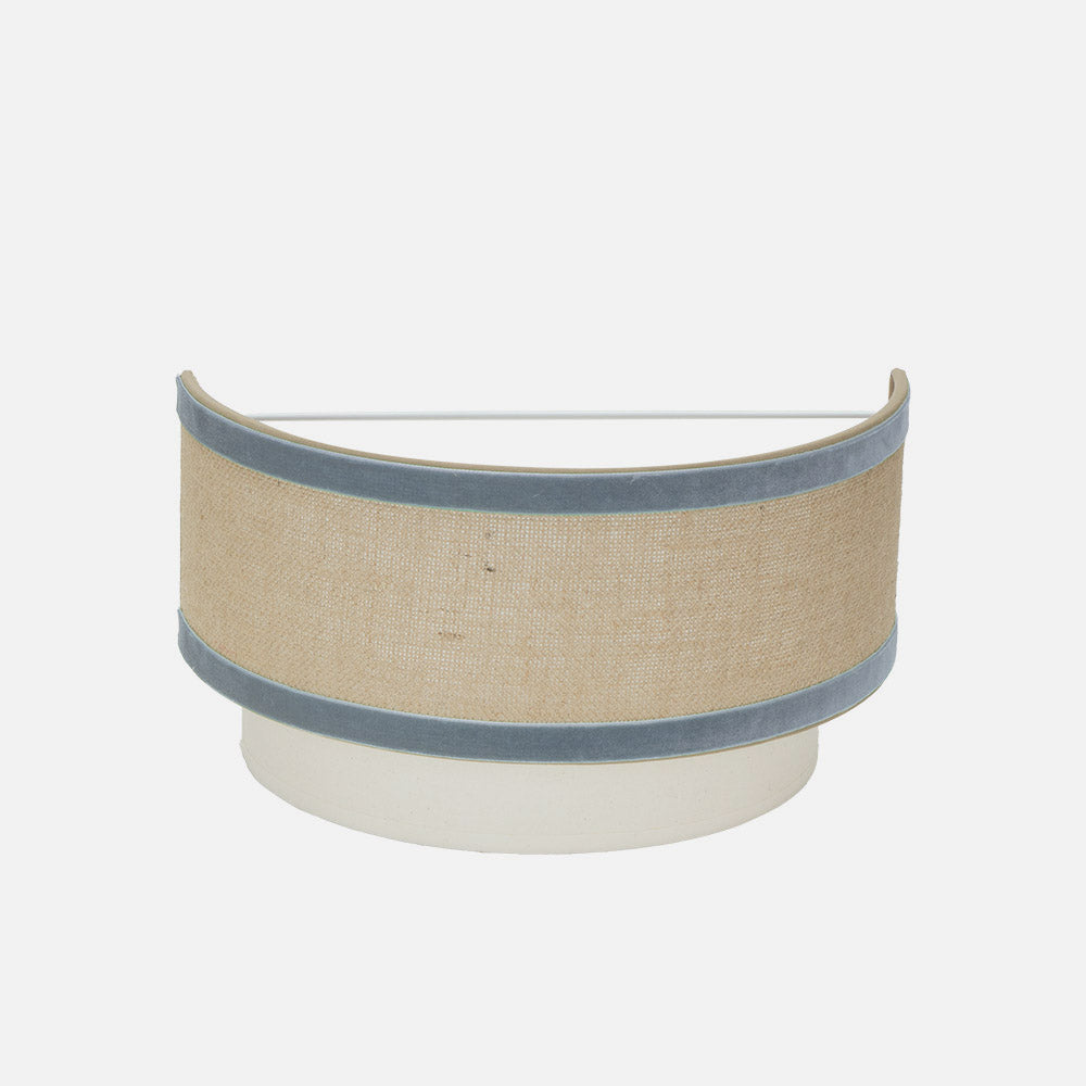 Aplique Cornalina fabricado en Metal y Textil color Beis y Azul
