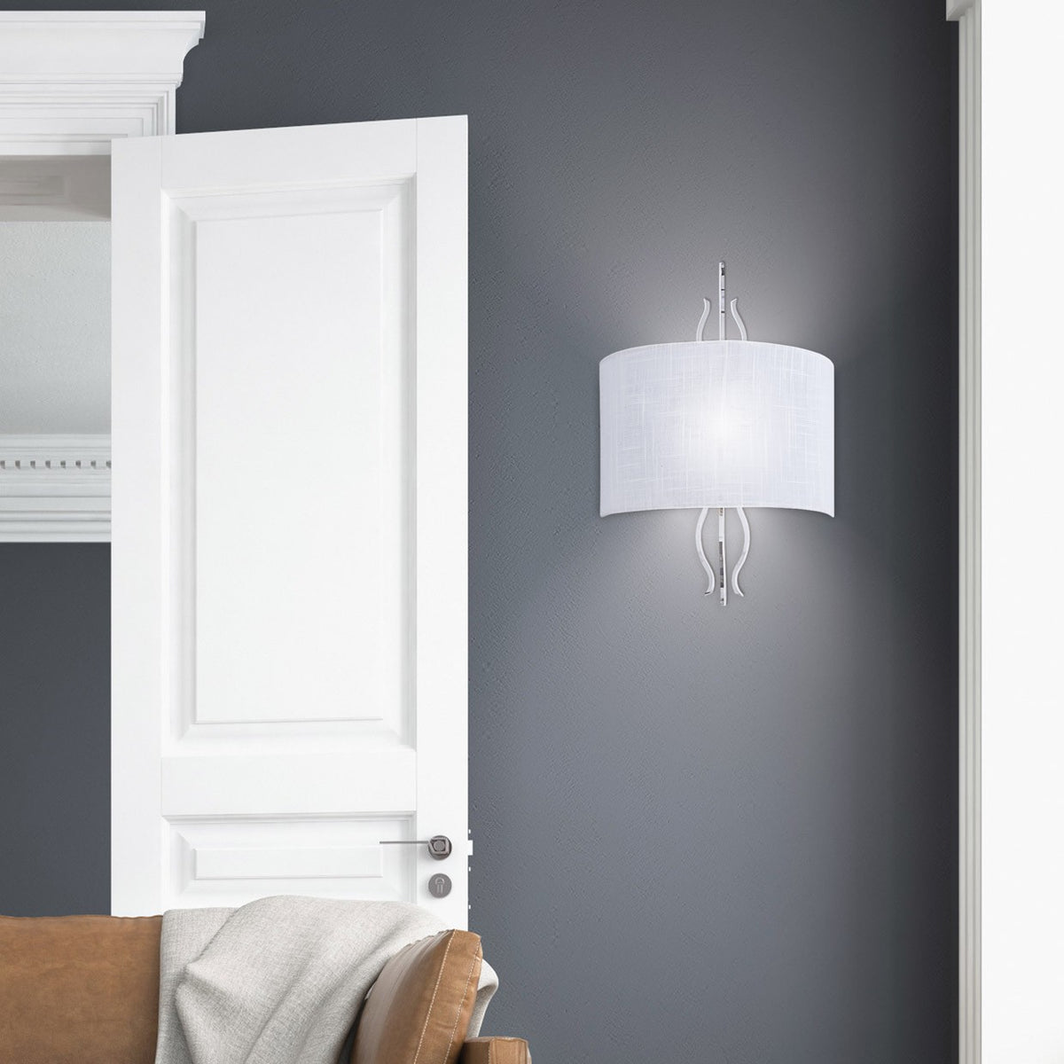 Aplique de pared Dana Cromo AJP Alemar 3265AL-1PCR - Materiales.  Luzgurú
