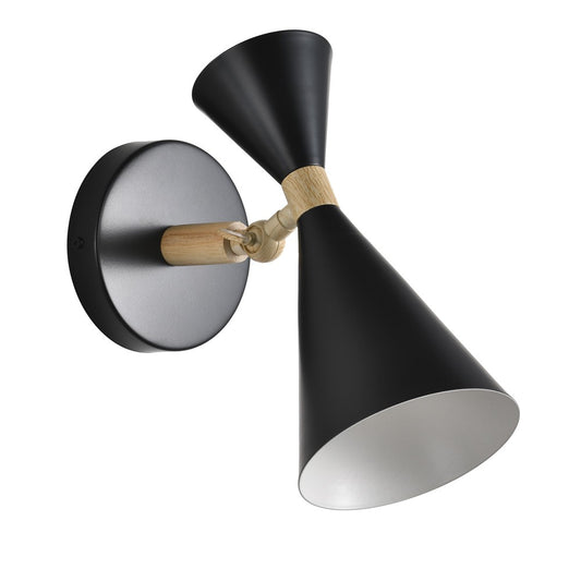 Aplique de Pared Orientable Luna Negro E27 Madera CristalRecord - vista principal | CristalRecord