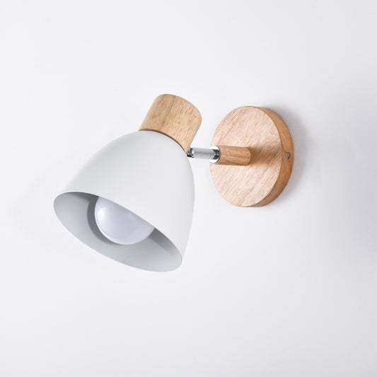 Aplique Nami fabricado en madera y metal color blanco
