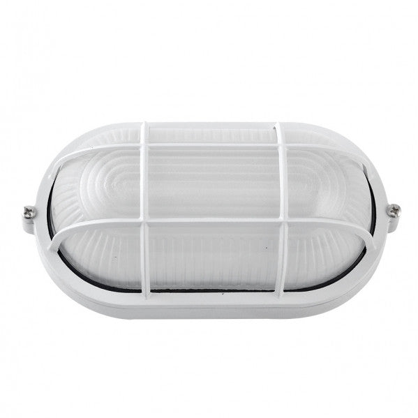 Aplique Exterior Oval Aluminio Apus Grande Blanco 1xE27 IP44 Fabrilamp