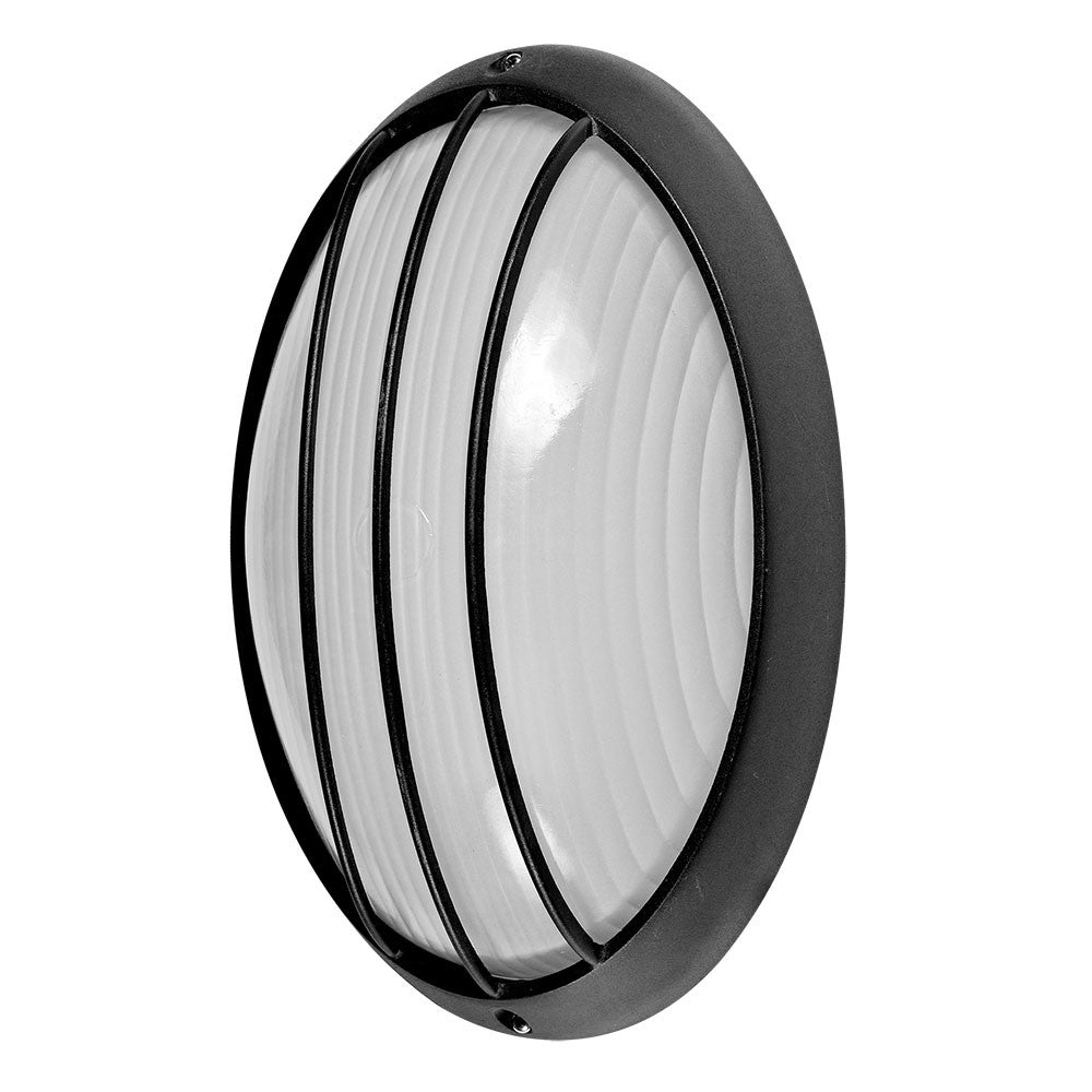 Aplique Aquila Exterior Fabrilamp / Abrila negro, diseño ovalado, referencia 148461109