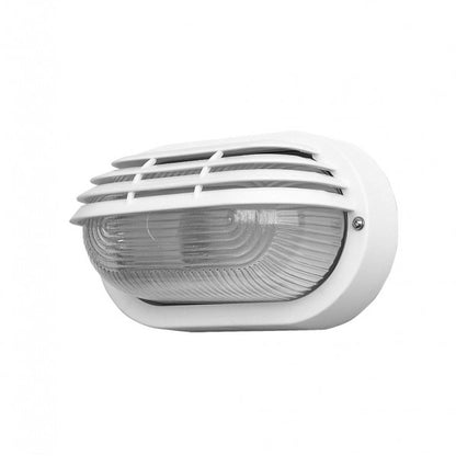 Aplique exterior oval Canopus pequeño, blanco, Fabrilamp, IP44, diseño moderno para exteriores.