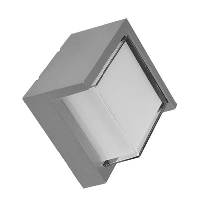 Aplique exterior Anoa Gris 12W 3000K IP65 de Fabrilamp, diseño moderno y resistente al agua.