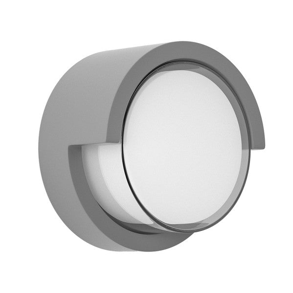 Aplique Exterior Gris 12W 3000K Bejel IP65 de Fabrilamp, vista frontal.