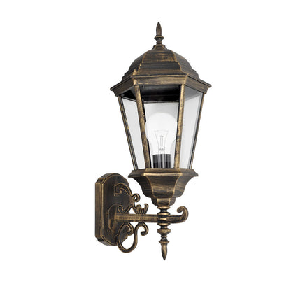Aplique Exterior Clásico Regulus Negro y Oro Fabrilamp / Abrila ref. 149761016