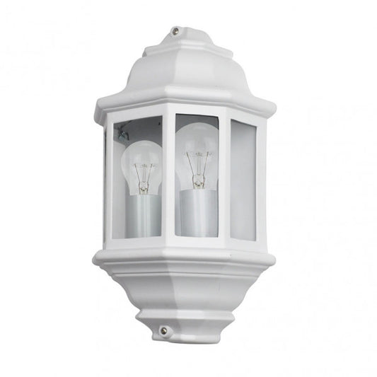 Aplique Exterior Aluminio Shaula 2xe27 Blanco IP44 38,5x22x12,5 Cm de Fabrilamp en luzguru.com