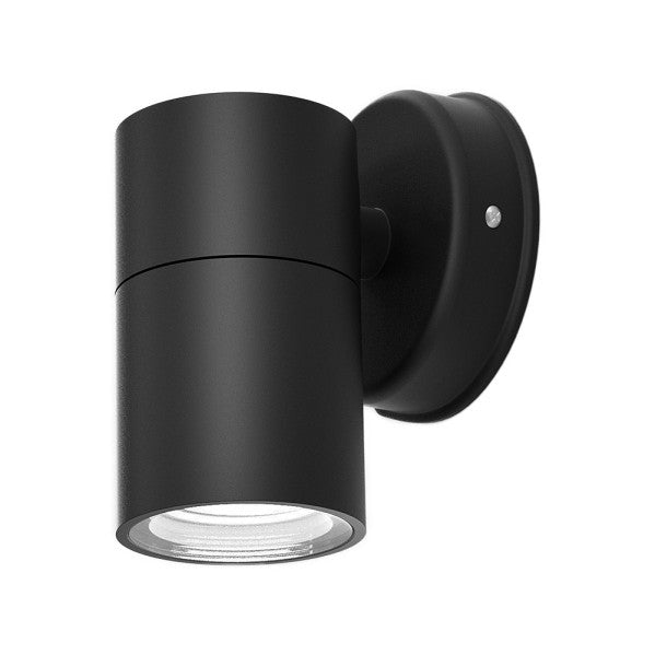 Aplique exterior Becala negro GU10 IP44 de Fabrilamp, diseño moderno y elegante para iluminar tu exterior.