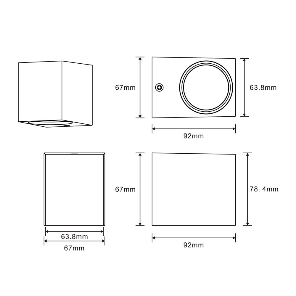 Aplique de pared con protección IP44 para exterior