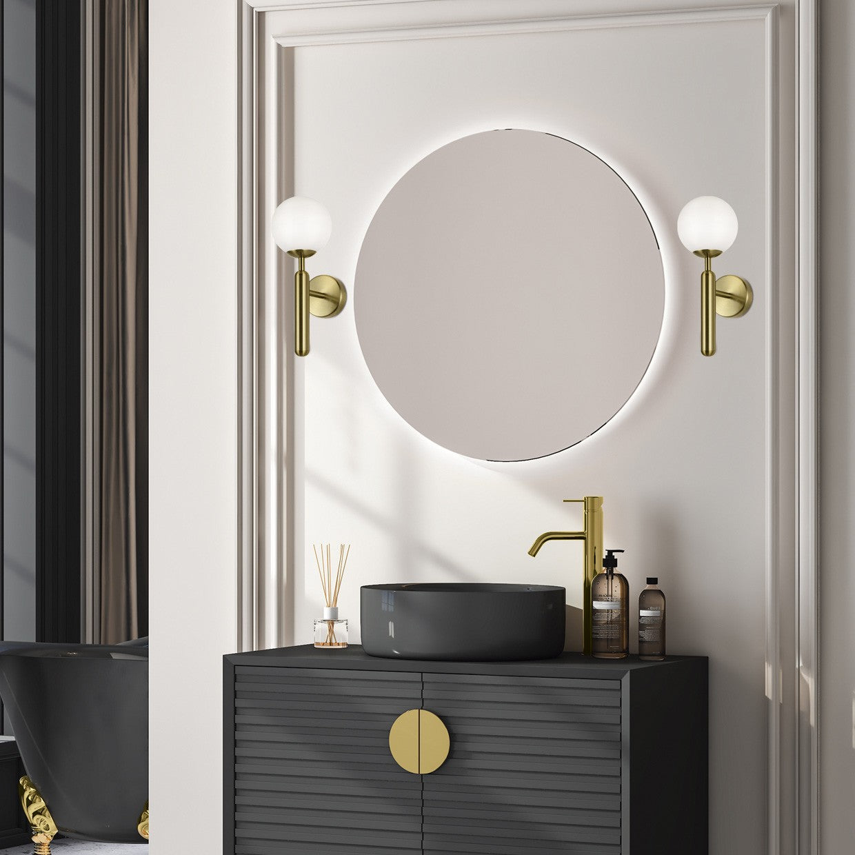 Aplique Ficus Latón AJP/Alemar Ref. 11639 - Medidas: [inserta medidas aquí] - luzguru.com
