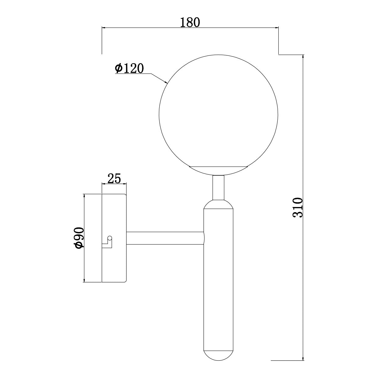 Aplique Ficus Latón AJP/Alemar (Ref. 11639): Dimensiones detalladas. Iluminación elegante y moderna para tu hogar.  Compra en luzguru.com
