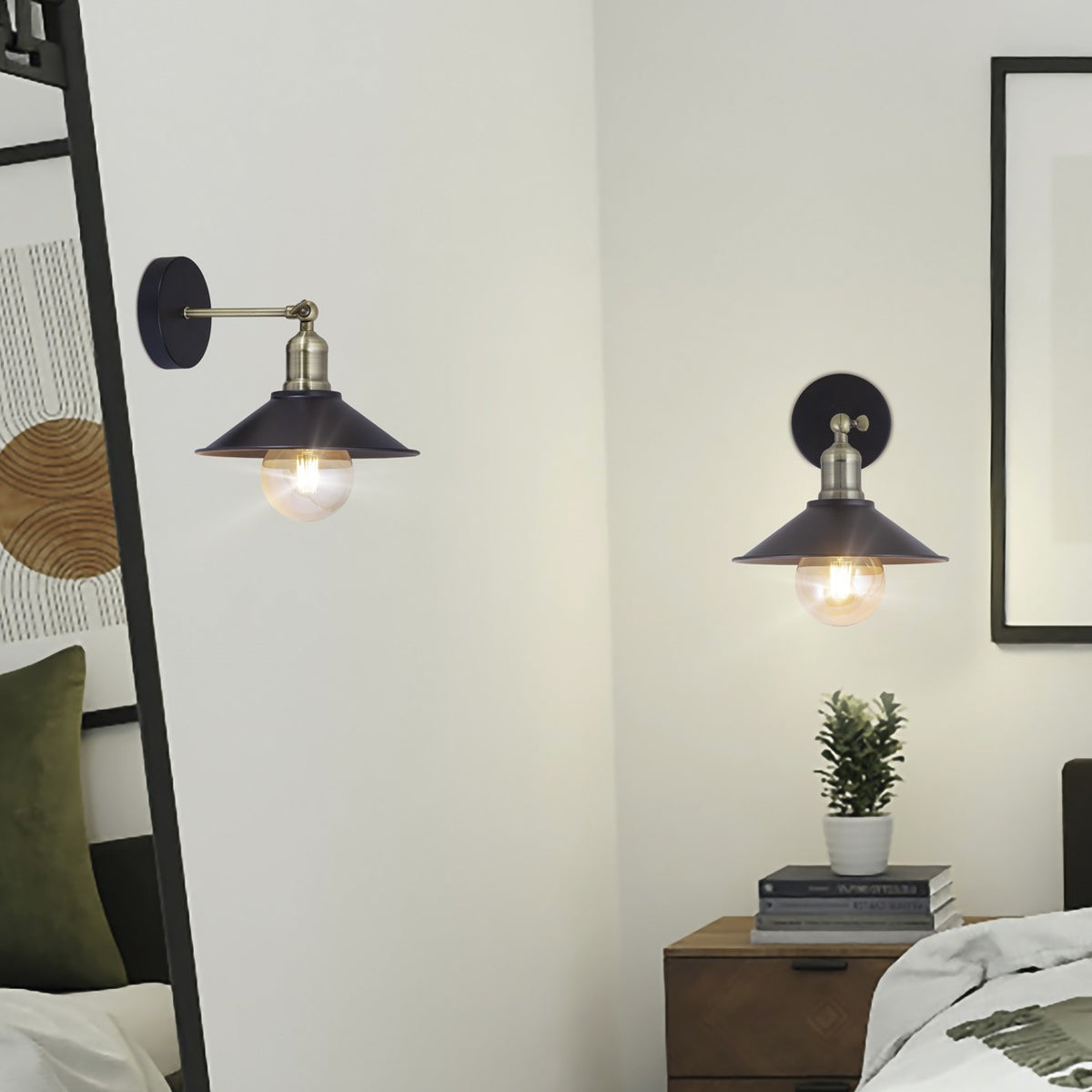 Aplique Gary Retro Negro AJP/Alemar (Ref. 10891): Medidas detalladas. Iluminación elegante y cálida para tu hogar. Envío rápido desde luzguru.com
