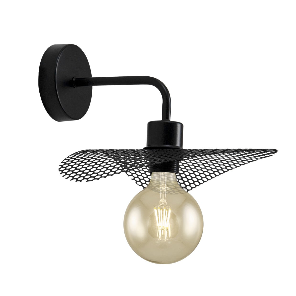 Aplique Güell Negro Retro AJP/Alemar (Ref. 10944): Dimensiones detalladas.  Elegancia retro, instalación sencilla y envío rápido.  Compra ahora en luzguru.com
