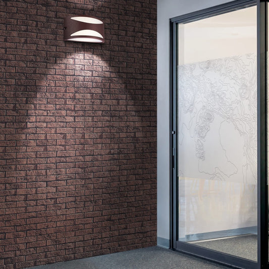 Aplique Mint fabricado en PC y aluminio fundido color marrón óxido