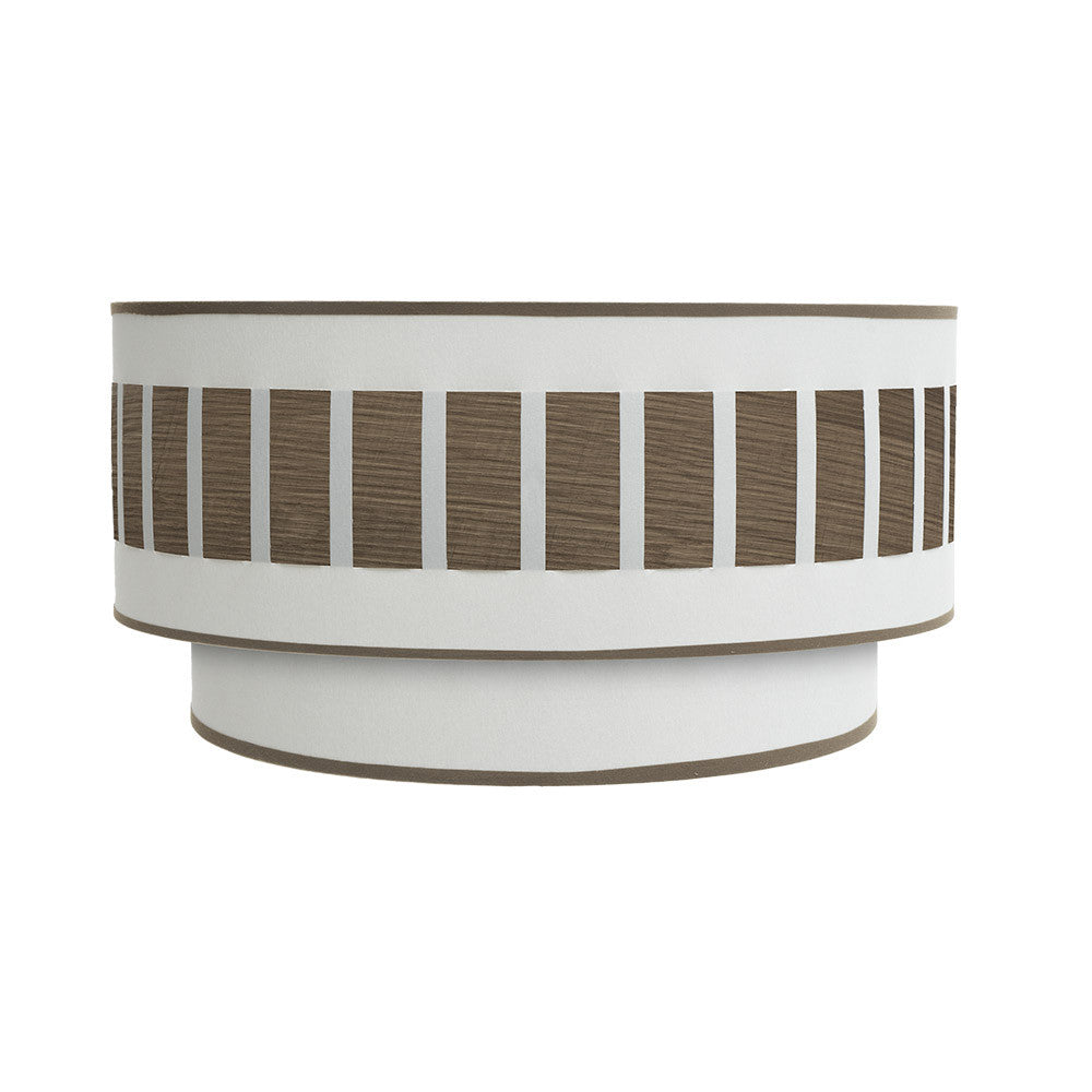 Aplique Ivanna Blanco Madera Oscura Fabrilamp - Vista frontal del diseño moderno-rústico