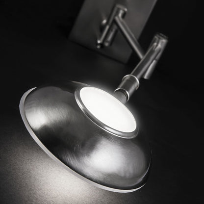 Aplique Kento LED AJP/Alemar (Ref. 10767): Medidas del aplique de pared moderno, níquel satinado, 5W 4000K. Iluminación elegante y eficiente para tu hogar.  Luzguru.com

