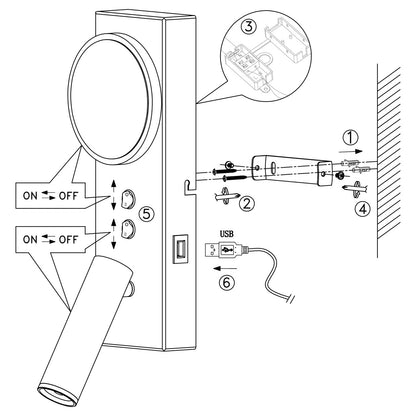 Medidas aplique LED Arbas 8W AJP/Alemar (Ref. 11602) - Luz cálida 3000K.  Luzguru.com
