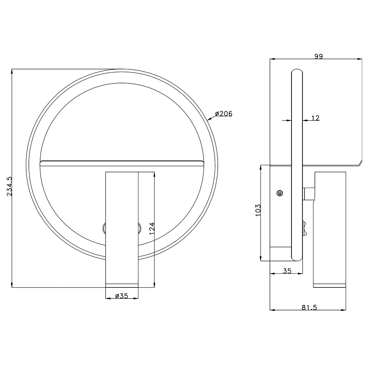 Aplique LED Palmer AJP/Alemar 11604: medidas detalladas. Diseño moderno, elegante y luz cálida (3000K) para tu hogar. Envío rápido desde luzguru.com
