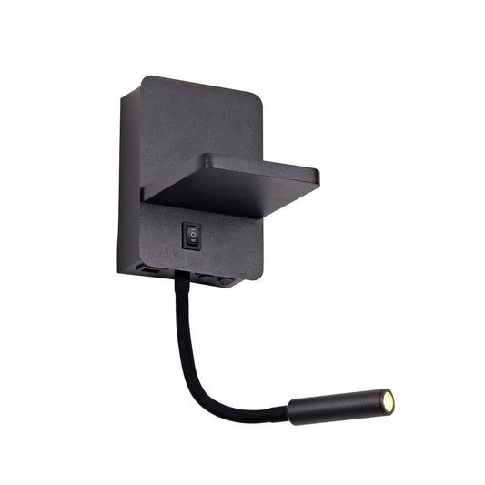 Aplique LED Rob2 con USB y carga wireless CristalRecord 43-119-08-380