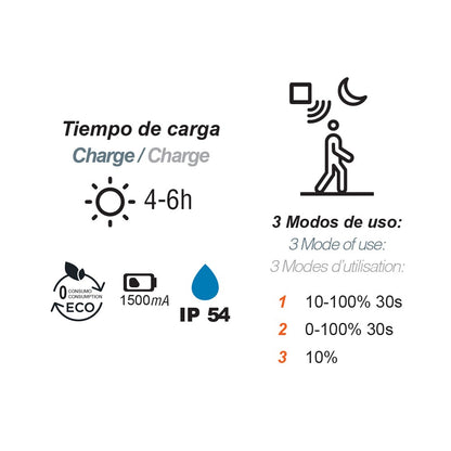 Aplique LED Solar Tali con sensor crepuscular y de movimiento para seguridad