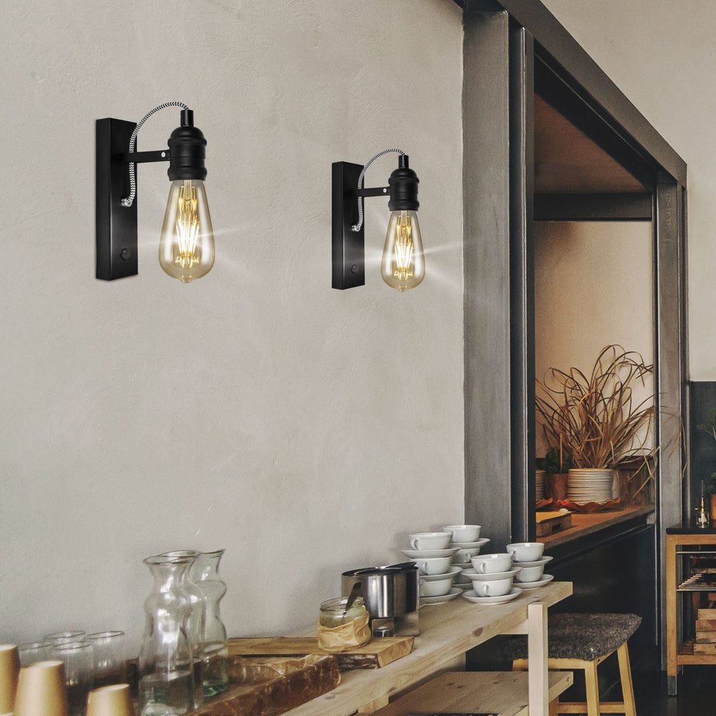 Aplique Lugano Negro AJP/Alemar (Ref. 10613) - Medidas: [Insertar medidas aquí].  Luzguru.com
