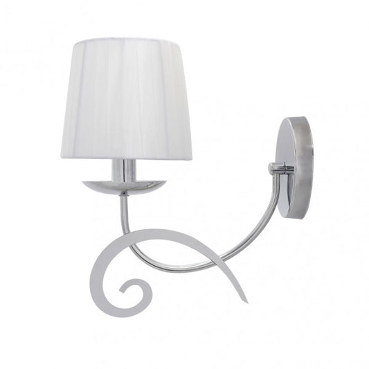 Aplique de Pared Luxor 1xE14 Cromo con Pantalla Blanca Fabrilamp - vista principal | Fabrilamp / Abrila