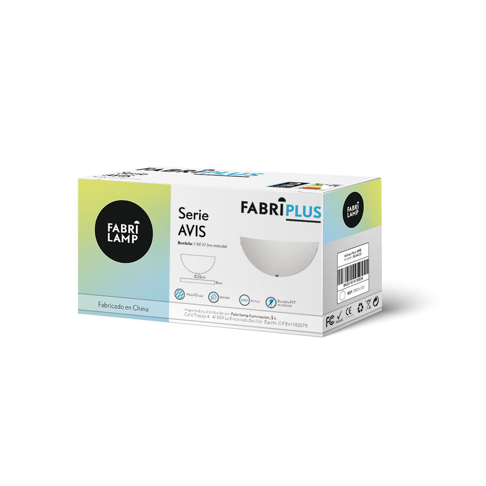 Aplique Avis fabricado en Metal y Cristal color Blanco
