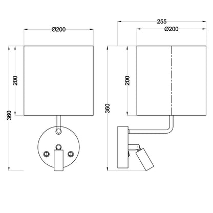 Aplique Oregon AJP/Alemar (Ref. 11346): Medidas detalladas. Iluminación moderna y cálida (3000K) para tu hogar.  Compra en luzguru.com
