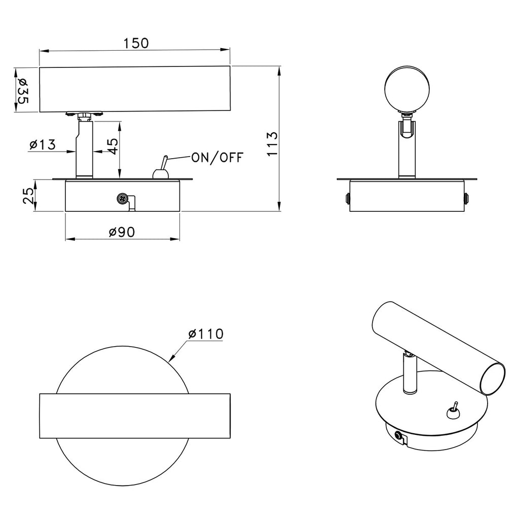 Aplique de Pared Osma Niquel Satinado 11607 - AJP / Alemar - luzguru.com