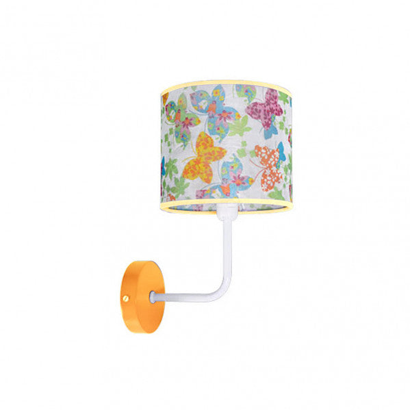 Aplique Papillon Naranja de Fabrilamp, diseño infantil, ideal para dormitorios, luz cálida y acogedora.