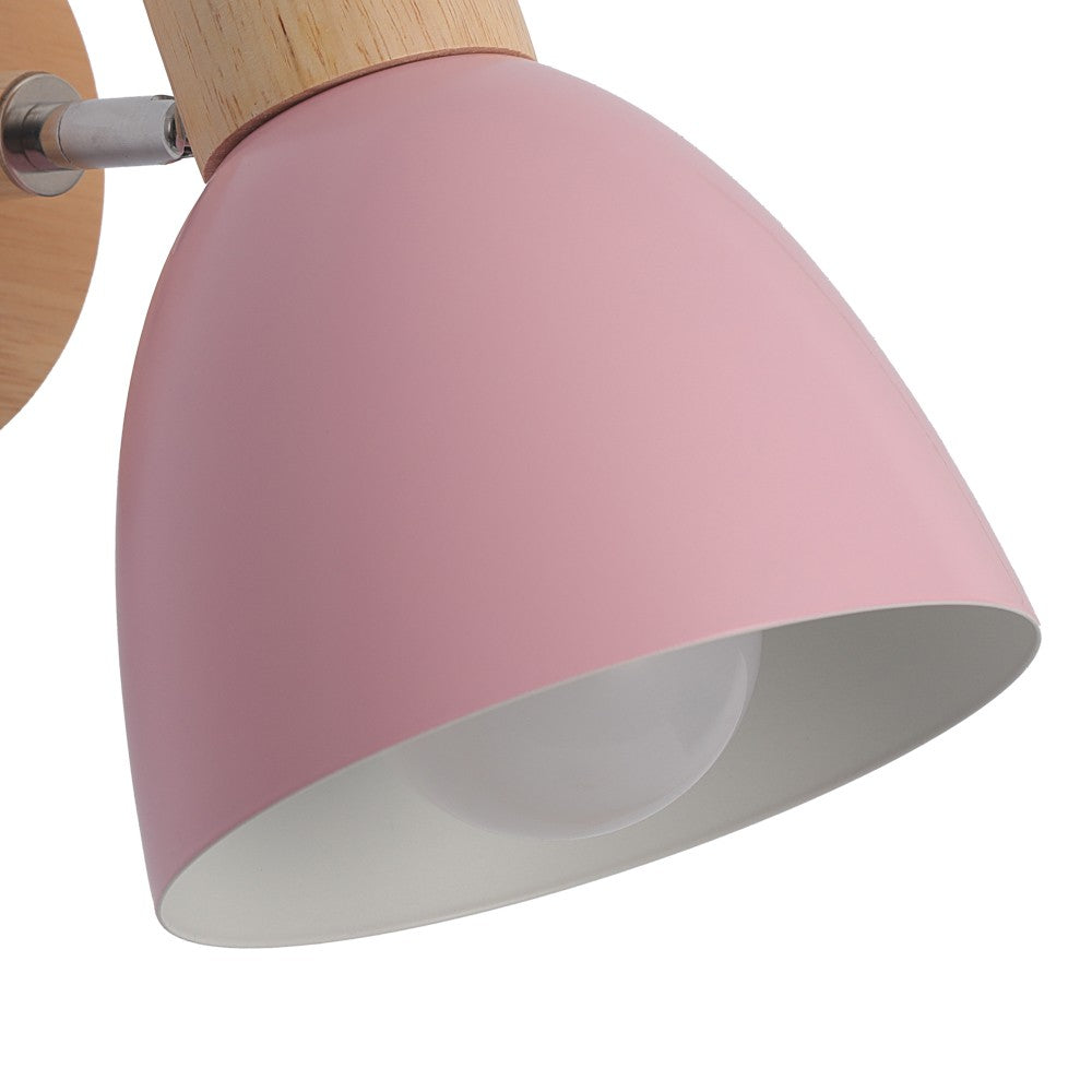 Aplique Nami fabricado en madera y metal color rosa