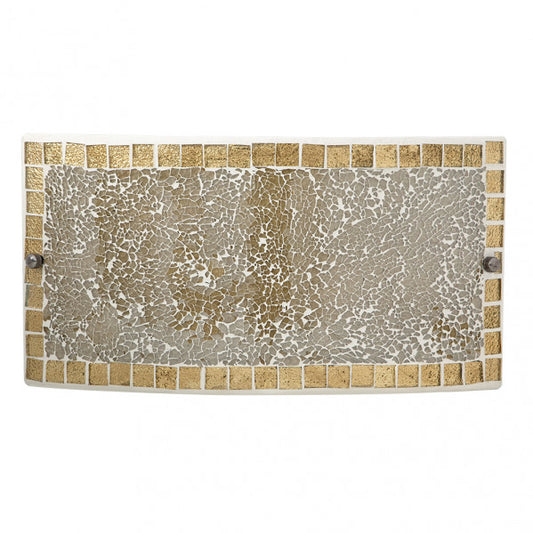 Aplique rectangular ámbar de la serie Tenor de Fabrilamp, diseño de mosaico, ideal para interiores.