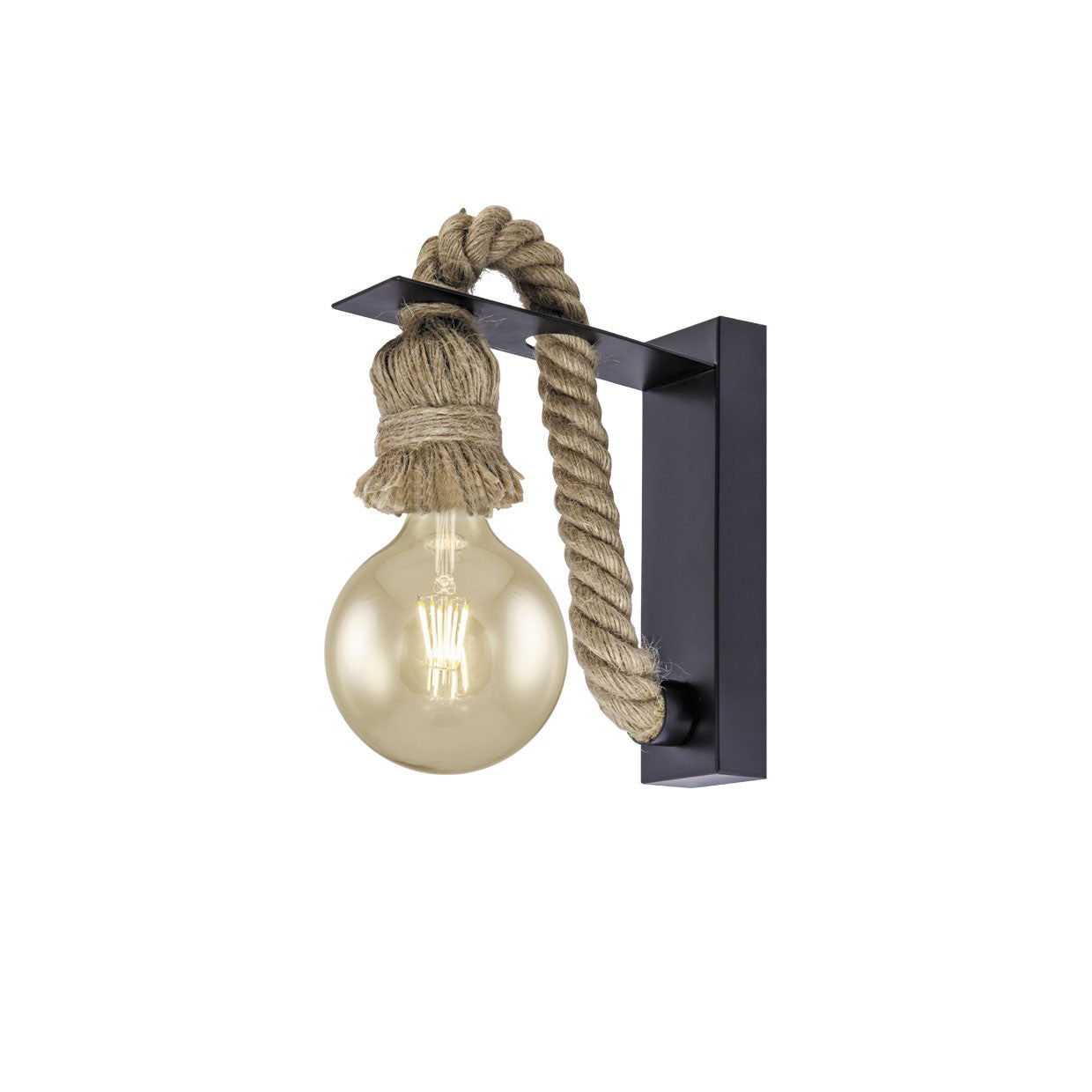 Aplique ROPE Negro AJP/Alemar (Ref. 10761): Dimensiones detalladas.  Elegancia industrial, cuerda y metal, envío rápido. LuzGuru.
