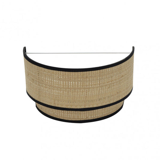 Aplique de Pared Roque 1xE27 Arpillera Natural y Negro Fabrilamp - vista principal | Fabrilamp / Abrila