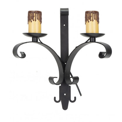 Aplique de Pared Rústico Rueda 2xE27 Marrón Fabrilamp - vista principal | Fabrilamp / Abrila