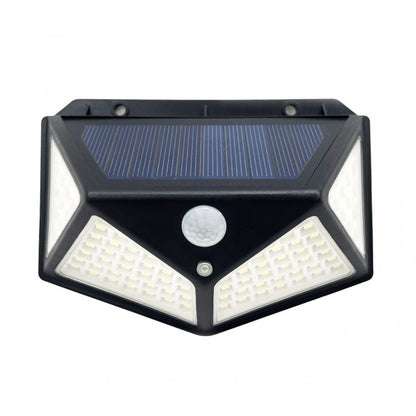 Aplique solar Kira Negro 6000k 450lm IP65 con sensor de movimiento y crepuscular de Fabrilamp