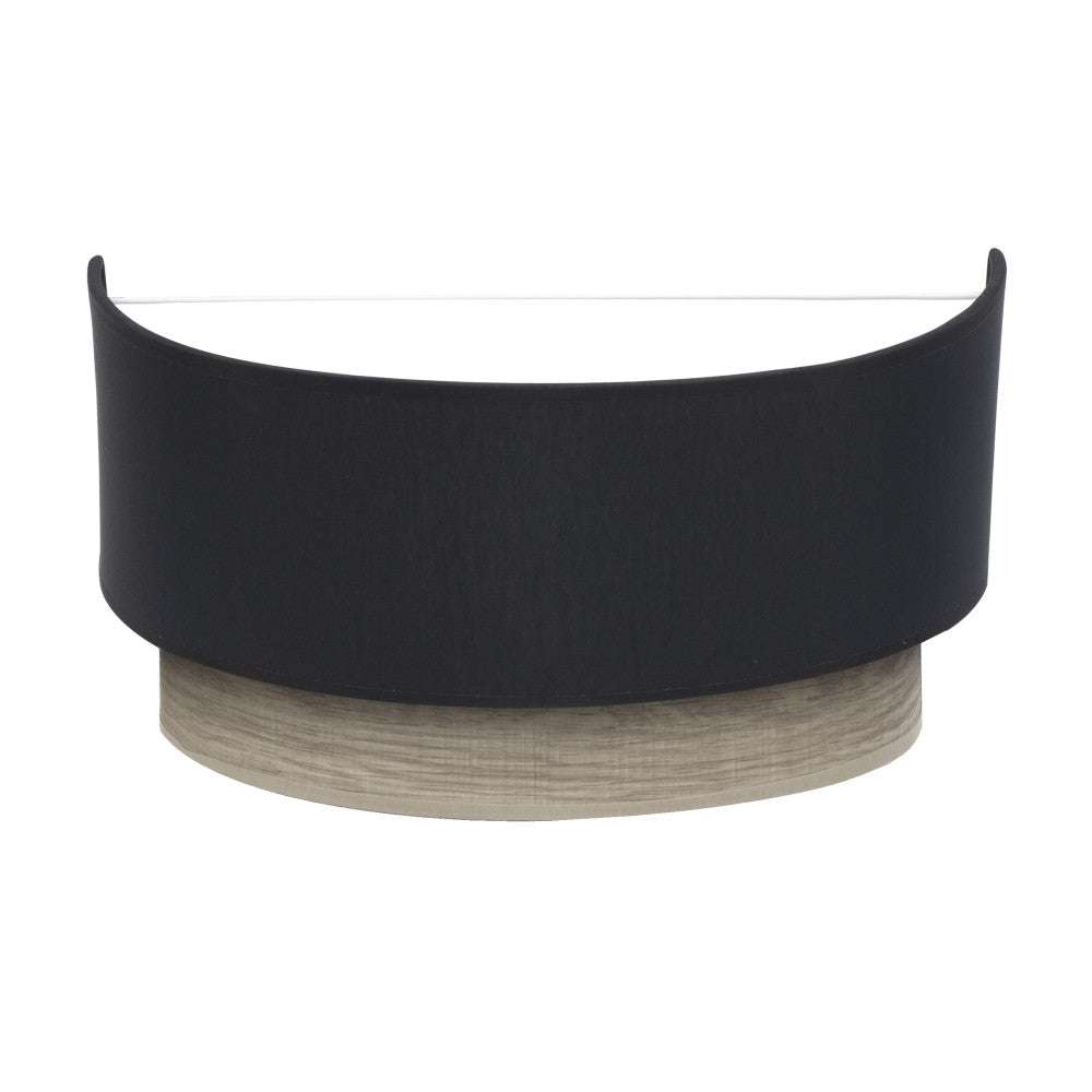 Aplique Tania Negro/Madera Gris 15x30x16 cm - Fabrilamp / Abrila - SKU 188361009