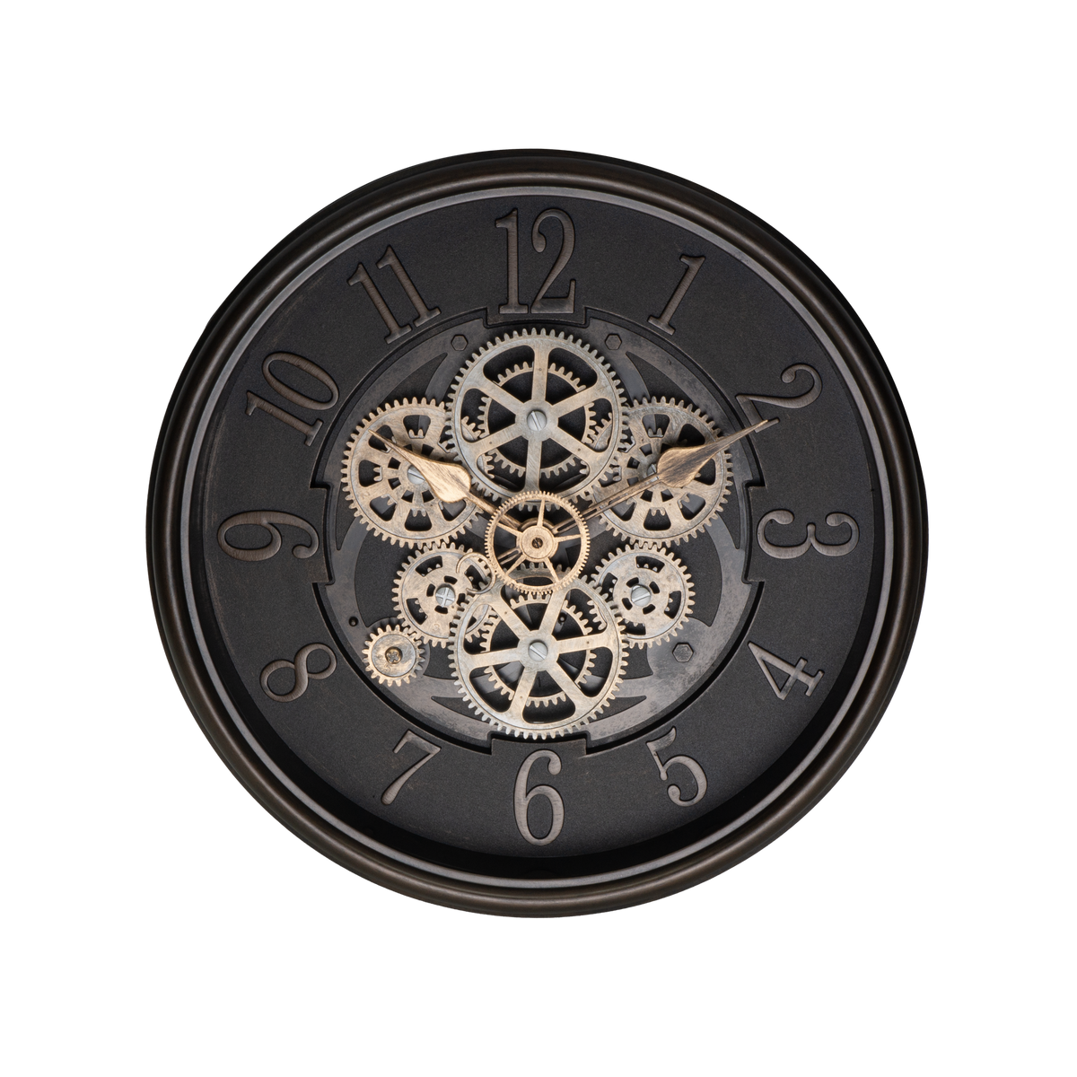 Reloj de Pared Ardales 40 cm Engranajes Marrón Cuero Fabrilamp - vista principal | Fabrilamp / Abrila · Ref. 217614014
