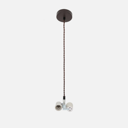Armazón Colgante Doble Cara 2xE27 Marrón Metal Fabrilamp - imagen 2 | Fabrilamp / Abrila