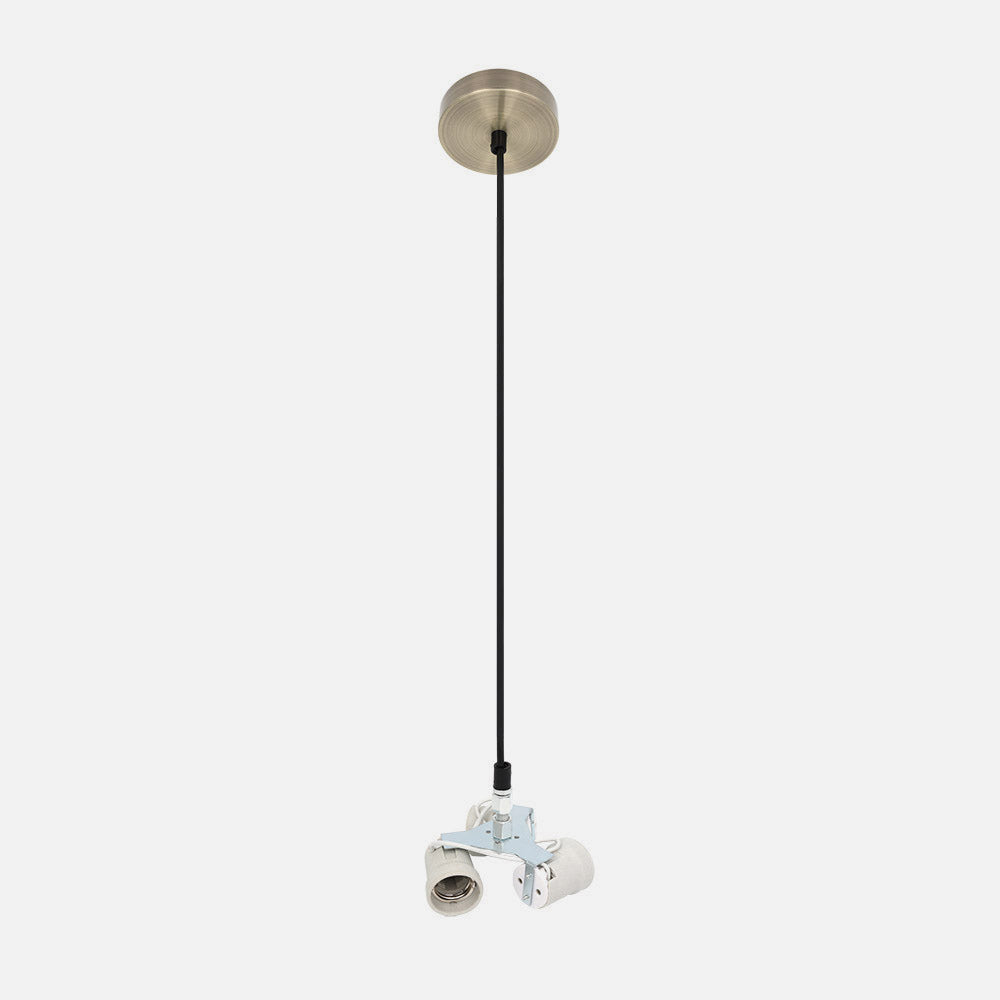 Armazón colgante CARA fabricado en metal color cuero, ideal para iluminación interior